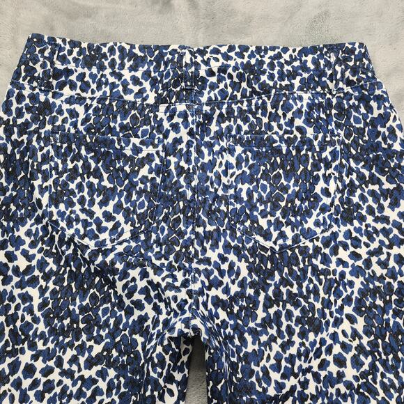 Faded Glory Jeans Womens M Black Blue White Animal Print Jegging Skinny Capri - Picture 3 of 10
